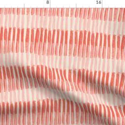Coral Stripes Curtain Panel - Painterly Blush & Modern Feminine Custom By Juliaschumacher - thumbnail 4