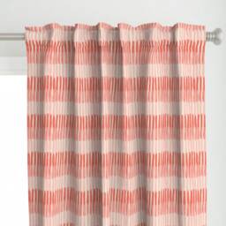Coral Stripes Curtain Panel - Painterly Blush & Modern Feminine Custom By Juliaschumacher