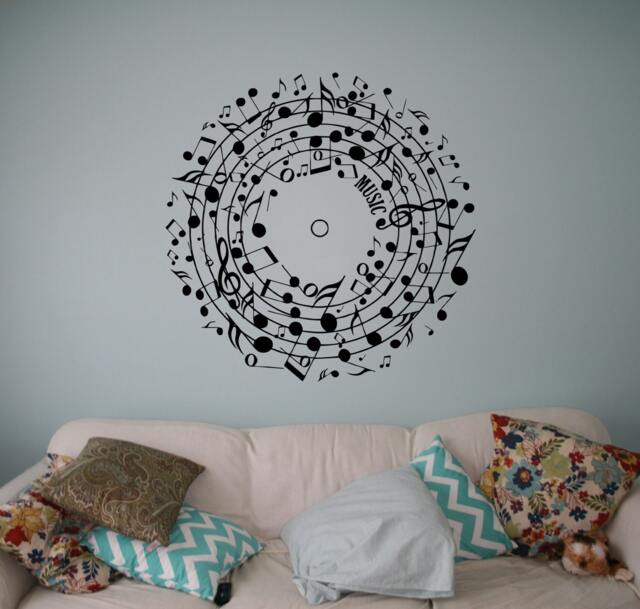 Musical Notes Wall Vinyl Decal Pattern Sticker Music Home Decor Murals Housewares 1(Msc - image 1