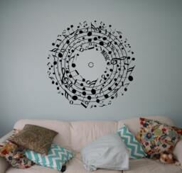 Musical Notes Wall Vinyl Decal Pattern Sticker Music Home Decor Murals Housewares 1(Msc - thumbnail 1