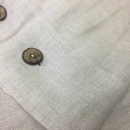 Chevron Linen Duvet Cover With Wooden Buttons - thumbnail 3