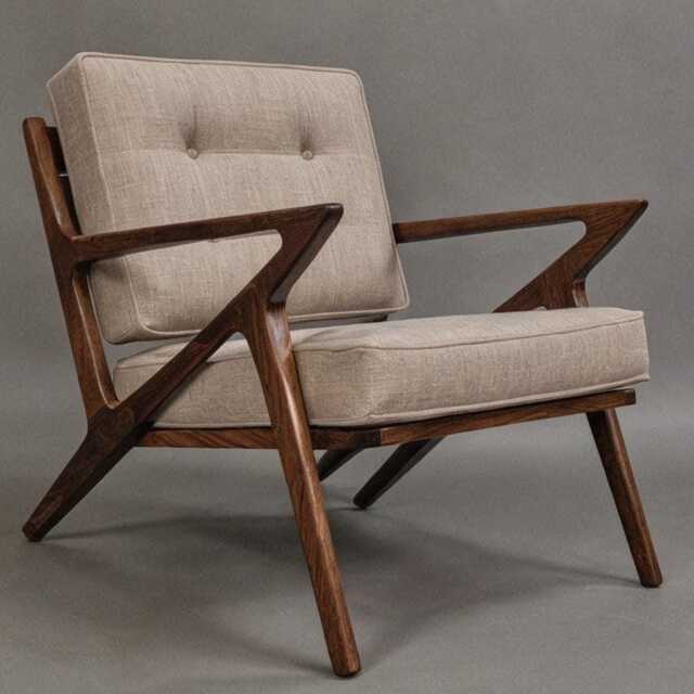 Kangaroo Chair, Wood Accent For Living Room, Patio, Terrace, Bedroom & Lounge, Mid Century - image 1