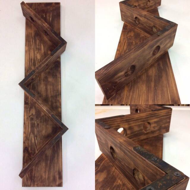Wine Rack-Wall Mounted Wine Rack-Rustic Vintage Rack Large Rack, Father's Gift, Day Gift - image 1