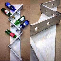 Wine Rack-Wall Mounted Wine Rack-Rustic Vintage Rack Large Rack, Father's Gift, Day Gift - thumbnail 2