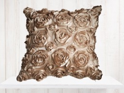 Textured Rose Pillow Cover - Ivory Taupe Decorative - thumbnail 1