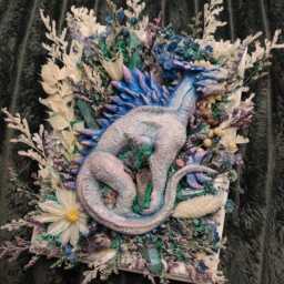 Handmade Godzilla Inspired Shimo Titan Monster Legendary Ice Kaiju Crystal Framed Wreath Sculpture - thumbnail 2