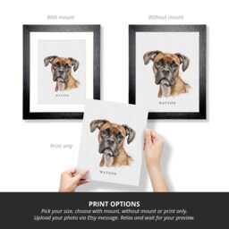 Custom Watercolour Dog Portrait, Personalised Pet Art From Photo, Drawing Style, Illustration Memorial Gift - thumbnail 2