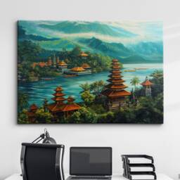 Bali Location Landmark Painting Framed Poster Print & Canvas Wall Decor Art Bedroom Home Interior Gift - thumbnail 1