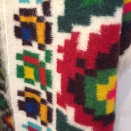 Handwoven Wool Ukrainian Carpet Hutsul Folk Floral Rug, Blanket Throw - 210x150cm - thumbnail 2