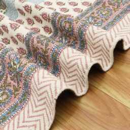 Floral Paisley Rug, Block Print Multicolor Rug, Cotton Dhurrie, Bedroom Large Hallway Custom Size 8x10 4x20 12x12 Feet - thumbnail 2
