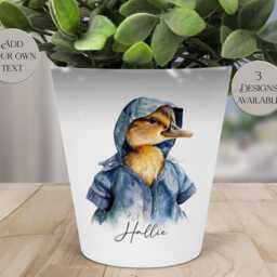 Personalised Duck Plant Pot - Custom Name Planter Cute Duckling D??cor Farmhouse Indoor Rustic Home Accent - thumbnail 3