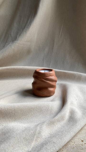 Forma Ii - Concrete Candle Holder - Decorative Candlestick Sculptural Decor Tealight - image 1