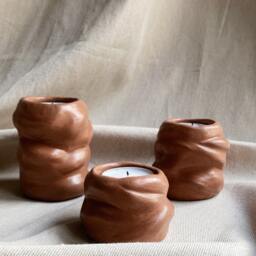Forma Ii - Concrete Candle Holder - Decorative Candlestick Sculptural Decor Tealight - thumbnail 3