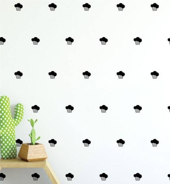 Muffin Pattern - Collection Of 19 Wall Sticker Decal - Pattern, Girls Room, Boys Nursery Decal, Decals, Kids Room Patterns