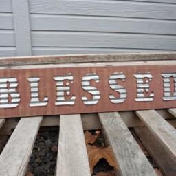 Blessed Sign ~ Reclaimed Barn Wood Barnwood & Metal Letters Sign Wall Hanging Industrial Rustic Distressed Shabby Chic Decor Religious - thumbnail 4