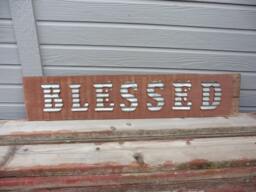 Blessed Sign ~ Reclaimed Barn Wood Barnwood & Metal Letters Sign Wall Hanging Industrial Rustic Distressed Shabby Chic Decor Religious - thumbnail 1