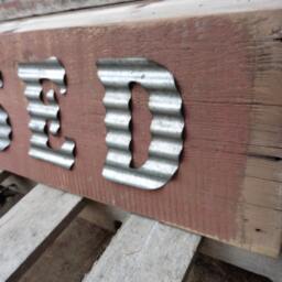 Blessed Sign ~ Reclaimed Barn Wood Barnwood & Metal Letters Sign Wall Hanging Industrial Rustic Distressed Shabby Chic Decor Religious - thumbnail 3