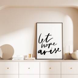 Hope Christian Print, Wall Art, Minimalist Decor, Black & White Modern Religious Decor - thumbnail 1