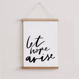 Hope Christian Print, Wall Art, Minimalist Decor, Black & White Modern Religious Decor - thumbnail 2
