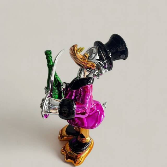 Pink Pop Art Sculpture - Chrome Money Art Alec Monopoly - Luxury Home Decor Bear Sculoture - image 1