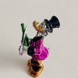 Pink Pop Art Sculpture - Chrome Money Art Alec Monopoly - Luxury Home Decor Bear Sculoture