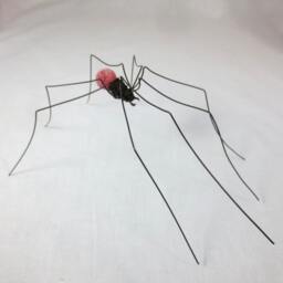 Lovely Long-Legged Red Gumdrop Spider Repurposed Sculpture - thumbnail 3