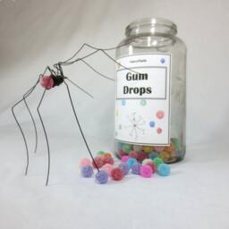 Lovely Long-Legged Red Gumdrop Spider Repurposed Sculpture