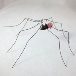 Lovely Long-Legged Red Gumdrop Spider Repurposed Sculpture - thumbnail 2