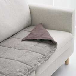 Linen Couch Slipcover For Dogs & Kids, Quilted Sofa Topper Pad, Two-Sided Seat Protector, Handmade Cover - thumbnail 3