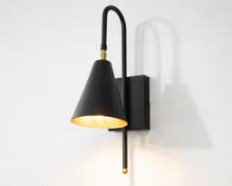 Wall Light Matte Black Modern Cone Sconce, Luxury Industrial Bedside Lamp, Fixture, Mid Century Lighting For Living Room Hotel - thumbnail 1