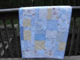 Baby Quilt, Boy Crib Handmade Minky Baby, Patchwork Nursery Gift, Blue Blanket, Throw, Blanket - thumbnail 1