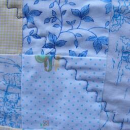 Baby Quilt, Boy Crib Handmade Minky Baby, Patchwork Nursery Gift, Blue Blanket, Throw, Blanket - thumbnail 4
