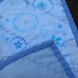 Baby Quilt, Boy Crib Handmade Minky Baby, Patchwork Nursery Gift, Blue Blanket, Throw, Blanket - thumbnail 3