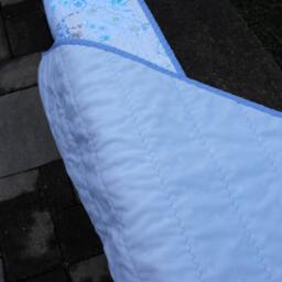 Baby Quilt, Boy Crib Handmade Minky Baby, Patchwork Nursery Gift, Blue Blanket, Throw, Blanket - thumbnail 2