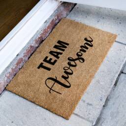 Team Awesome - Positive Family Welcome Mat Custom Coir Doormat Perfect Household Gift Unity Door Mar - thumbnail 2