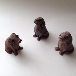 Handcrafted Ceramic Labrador Figurine Terracotta Clay Dog Sculpture - thumbnail 4
