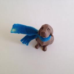 Handcrafted Ceramic Labrador Figurine Terracotta Clay Dog Sculpture - thumbnail 2