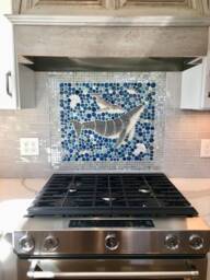 20x24 Humpback Whale Ceramic Tile Mosaic Backsplash Or Wall Art