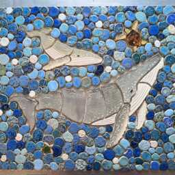 20x24 Humpback Whale Ceramic Tile Mosaic Backsplash Or Wall Art - thumbnail 2