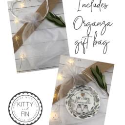 2023 Personalised First Christmas As Nanny & Grandad, Acrylic Tree Decoration With Gift Bag - thumbnail 3