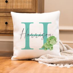 Personalised Dinosaur Cushion - Baby Nursery Pillow Gift UK - thumbnail 1
