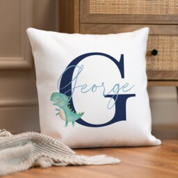 Personalised Dinosaur Cushion - Baby Nursery Pillow Gift UK - thumbnail 2