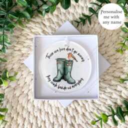 Personalised Robin Remembrance Bauble - Boots Memorial Ornament in Loving Memory Christmas Decoration - thumbnail 3