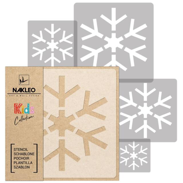 Snowflake Wall Stencil Set Reusable Plastic Template, Kids Room Decor - image 1
