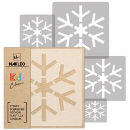 Snowflake Wall Stencil Set Reusable Plastic Template, Kids Room Decor - thumbnail 1