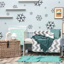 Snowflake Wall Stencil Set Reusable Plastic Template, Kids Room Decor - thumbnail 3
