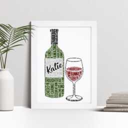 Personalised Wine Lover Word Art Print - Birthday Gift - thumbnail 1