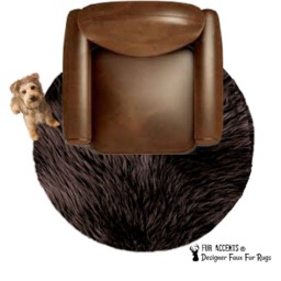 Plush Faux Fur Round Rug - Shaggy Designer Throw, Usa - thumbnail 1