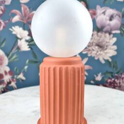 Adeera - Small Dimmable Orange Table Lamp With A Glass Light Shade, Modern Ceramic Bedside Lamp, Accent Or Desk - thumbnail 3
