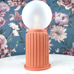 Adeera - Small Dimmable Orange Table Lamp With A Glass Light Shade, Modern Ceramic Bedside Lamp, Accent Or Desk - thumbnail 2